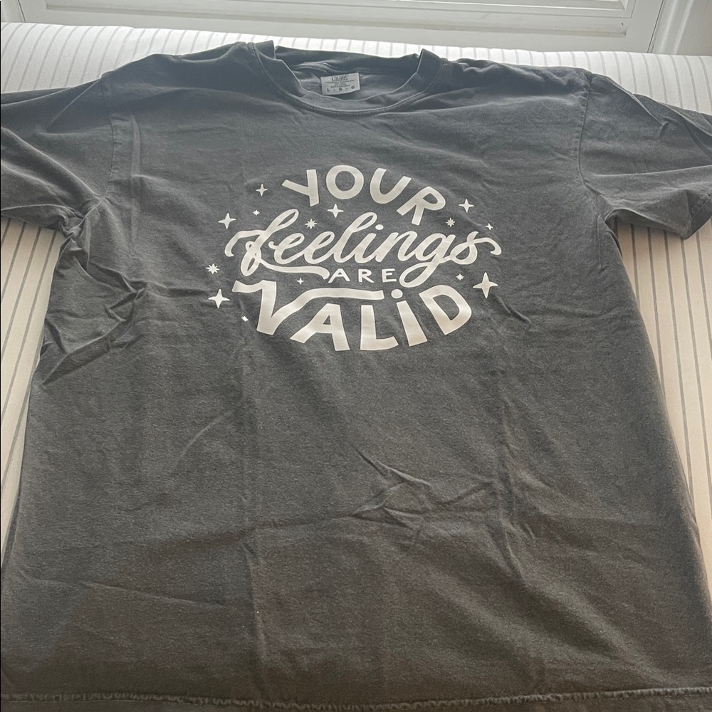 Gray Graphic T-Shirt with Positive Message